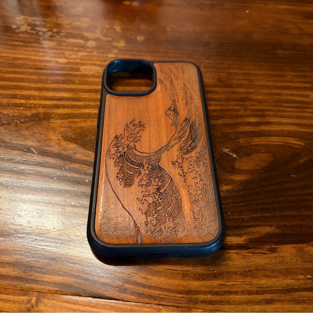 Cherry Shockproof Cover & Wood Artisan Engraved Phone Case